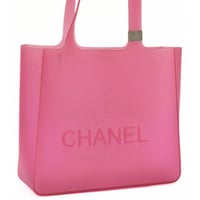 CHANEL Jelly Tote Bag Rubber Pink #76365