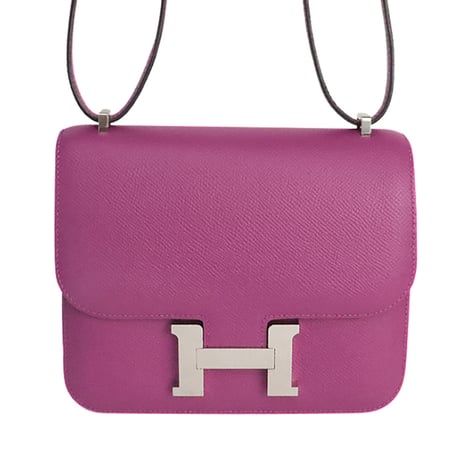 HERMES Constance Mini Shoulder Bag Epsom Leather Rose Purple #20253