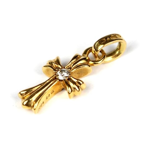 Chrome Hearts 22K Baby Fat Cross Charm 2P Diamonds  #103784