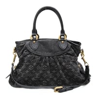 Louis Vuitton Neo Cabby MM Shoulder Bag Monogram Denim Black M95351 #76631