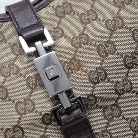 GUCCI Medium Jackie Bardot Hobo Bag GG Canvas Leather Beige #75327