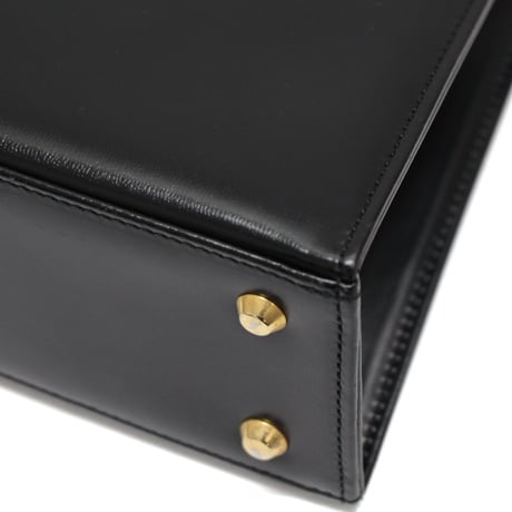 Yves Saint Laurent Logo Hardware Top Handle Envelope Flap Bag Leather Black #76567