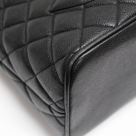 CHANEL Medallion Tote Bag Quilted Caviar Black #76201