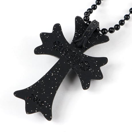 Chrome Hearts Brand-New Silicone Rubber Small CH Cross Necklace Black #31657