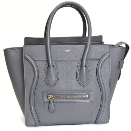 CELINE Micro Luggage Tote Bag Leather Gray #75584