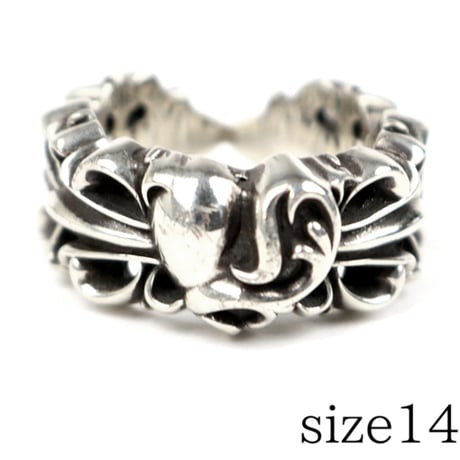 Chrome Hearts Double Floral Heart Ring #31864