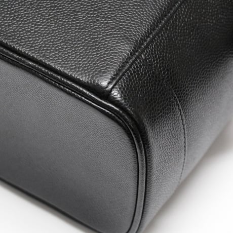 CHANEL CC Logo Vanity Bag Caviar Black #76476