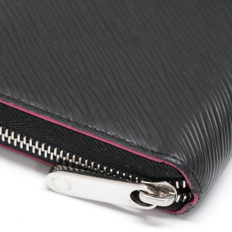 Louis Vuitton Zippy Wallet Epi Leather Black Hot Pink M64838 #75678