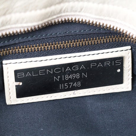 BALENCIAGA Classic City Shoulder Bag Leather Ivory ＃76373