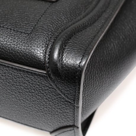 CELINE Nano Luggage Tote Bag Leather Black #75598