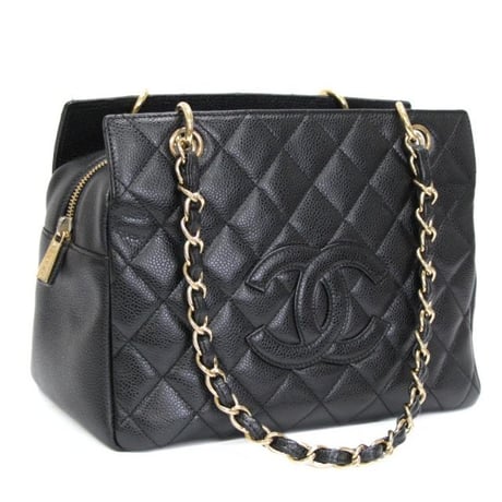 CHANEL Petite Timeless Tote Bag Quilted Caviar Black ＃76803