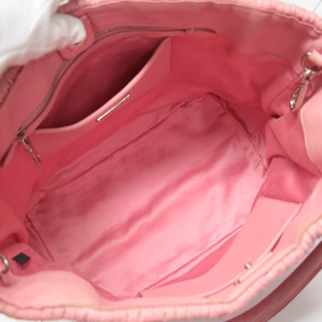 Miu Miu Matelasse Satchel Bag with Bijou Chain Nappa Leather Pink #75586
