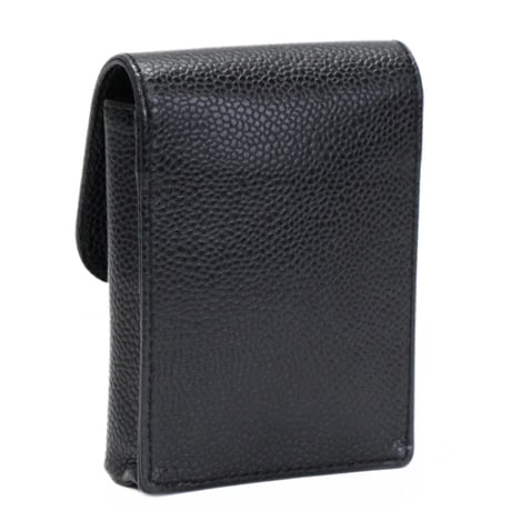 CHANEL CC Logo Cigarette Case Caviar Black #76110