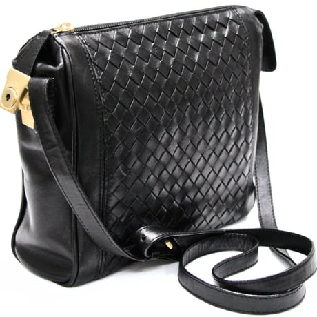 BOTTEGA VENETA Shoulder Bag Intrecciato Leather Black #75893