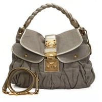 Miu Miu Matelasse Satchel Bag Nappa Canvas Beige #75572