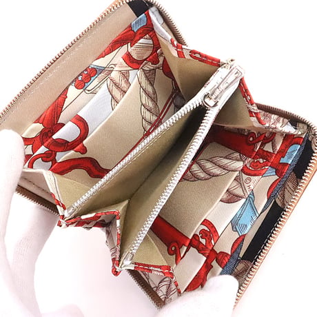 HERMES Azap Compact Silk'In Wallet Epsom Leather Gold #20059