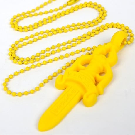 Chrome Hearts Brand New Silicone Rubber Large Dagger Necklace Yellow #31417