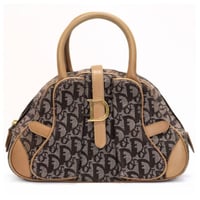 Christian Dior Small Double Saddle Bag Oblique Canvas Brown #75815