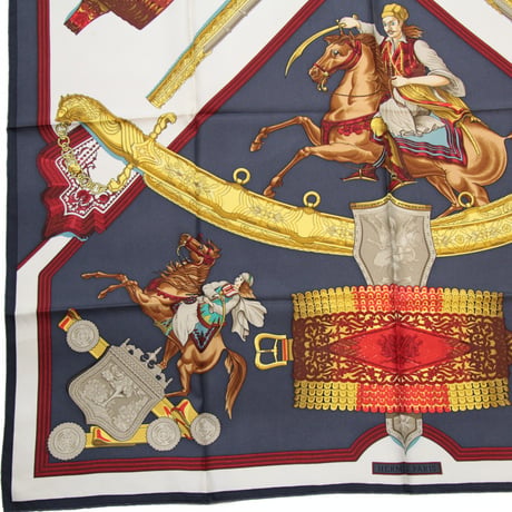 HERMES Carre 90 Silk 100% Scarf Stole "Greeece France" #76748