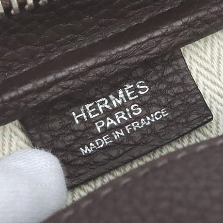 HERMES Sac Eebdo Reporter Messenger Bag Evergrain Leather Brown #19870