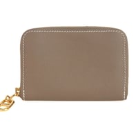 HERMES Zipengo Compact Coin Holder Evercolor Leather Étoupe #20351