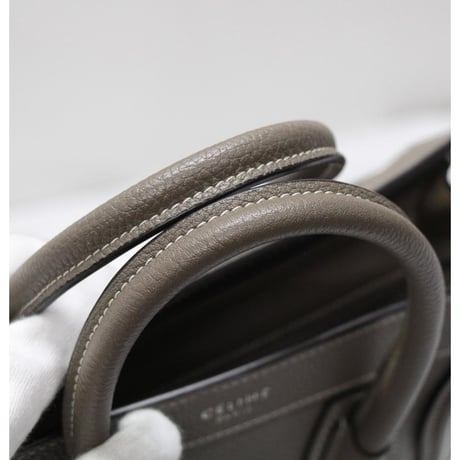 CELINE Nano Luggage Tote Bag Leather Greige #20272