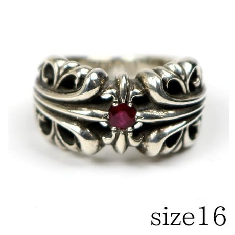 Chrome Hearts K&T 1P Ruby Ring #31620