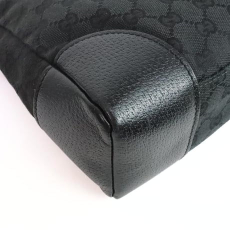 Gucci GG Canvas Leather Shoulder Bag Black #31948
