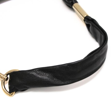 YVES SAINT LAURENT St. Tropez Mombasa Hobo Bag Leather Black #76382