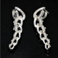 TIFFANY＆Co. Forge Drop Link Pierced Earrings Sterling Silver 925  #75658