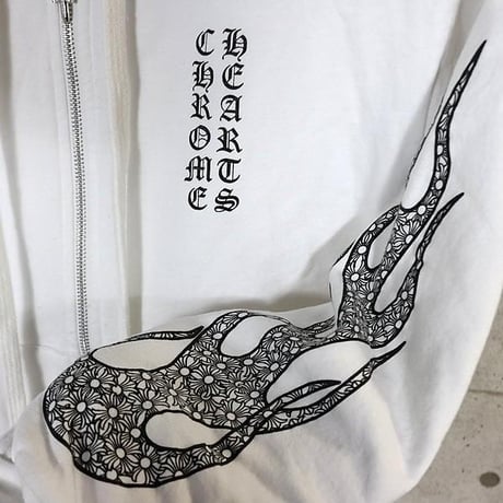 Chrome Hearts CH Plus Flame Zip Up Hoodie #31728