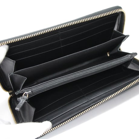 GUCCI Zip-around Wallet Guccissima Leather Black #76472