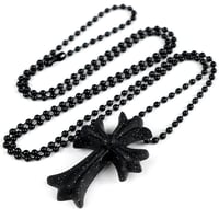Chrome Hearts Brand-New Silicone Rubber Small CH Cross Necklace Black #31657