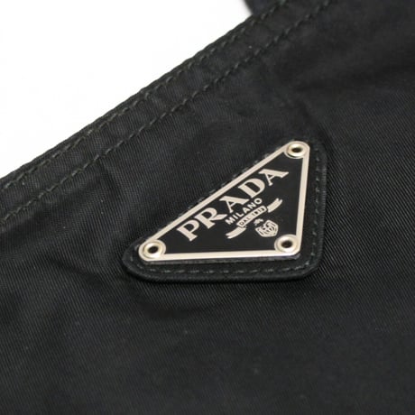 PRADA Triangle Logo Shoulder Bag Nylon Black #76218