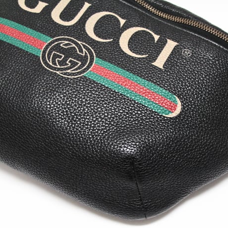 GUCCI Crossbody Bag Leather Black #75501