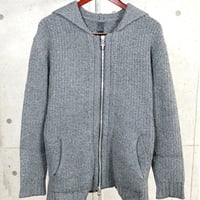 Chrome Hearts Cashmere Large Cross Patch Knit Zip Hoodie Gray＃104904