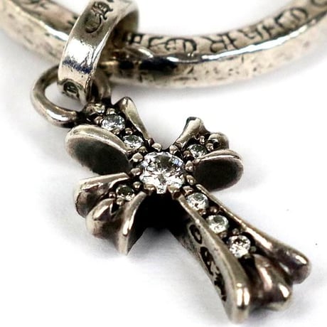 Chrome Hearts NTFL Baby Fat Cross Double-Sided Pave Diamond Ring #32220