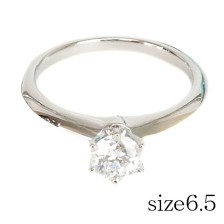 Tiffany & Co. Solitaire Engagement Ring Platinum Diamond #20065