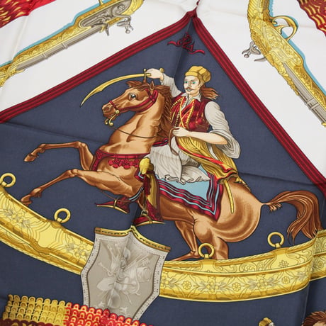 HERMES Carre 90 Silk 100% Scarf Stole "Greeece France" #76748
