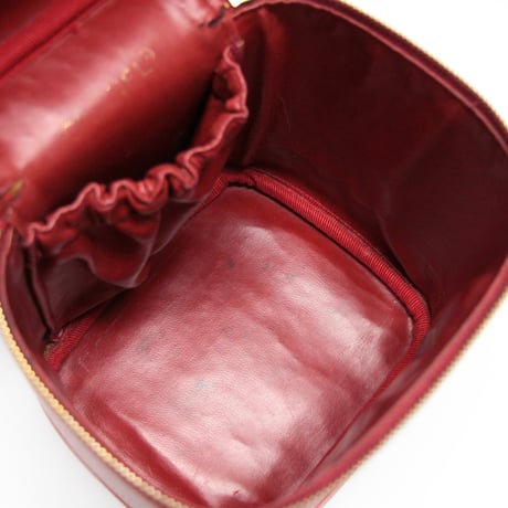 CHANEL CC Logo Vanity Bag Caviar Red #76458