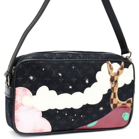 Louis Vuitton Conte de Fees Pochette Handbag Monogram Satin Black M92275 #75582
