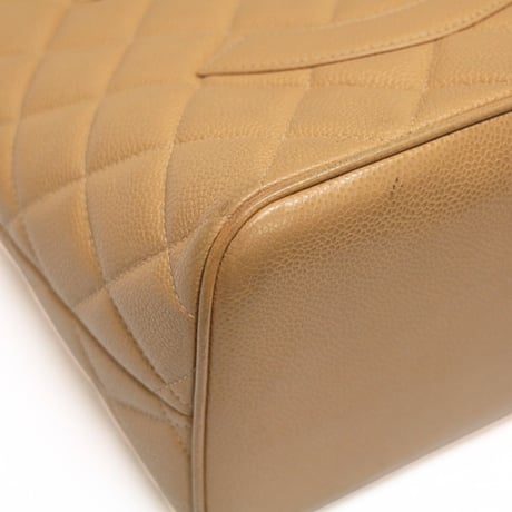 CHANEL Medallion Tote Bag Quilted Caviar Beige #76194