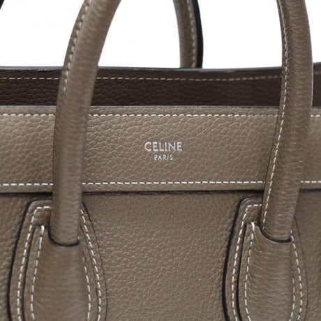 CELINE Nano Luggage Tote Bag Leather Souris #75605