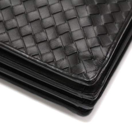 BOTTEGA VENETA Briefcase Intrecciato Leather Black #76122