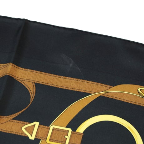 HERMES Carre 90 Silk 100% Scarf Stole "Eperon d'or" #76761