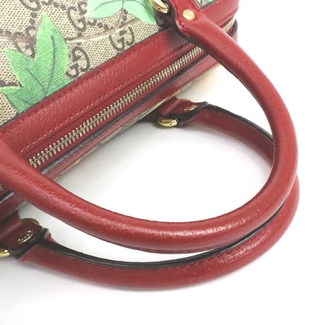 GUCCI Tian Boston Bag GG Supreme Canvas Beige #19775