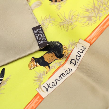 HERMES Carre 90 Silk 100% Scarf Stole "TENDRESSE FELINE" #76493