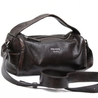 PRADA Runway Shoulder Bag Nappa Leather Dark Brown #76183