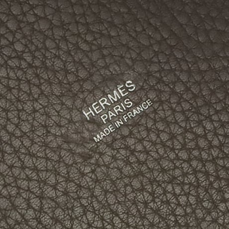 HERMES Picotin Lock MM Handbag Taurillon Clémence Leather Etoupe #20247