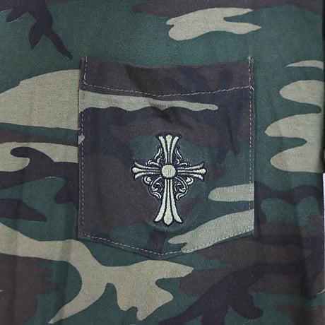 Chrome Hearts Vintage CH Cross Embroidery Camo Pocket T-Shirt #31765